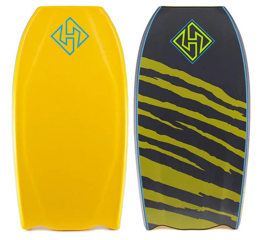 Bodyboard Hubboards Hubb Edition NRG+ PRO con bat tail amarillo y gris