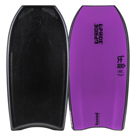 Bodyboard Pride Koned PP Radial Flex SDC+ Varial Black/Purple, para maniobras y rendimiento en olas atlánticas, cantábrico, Mediterráneo y Canarias, diseño avanzado para riders intermedios y avanzados en Europa