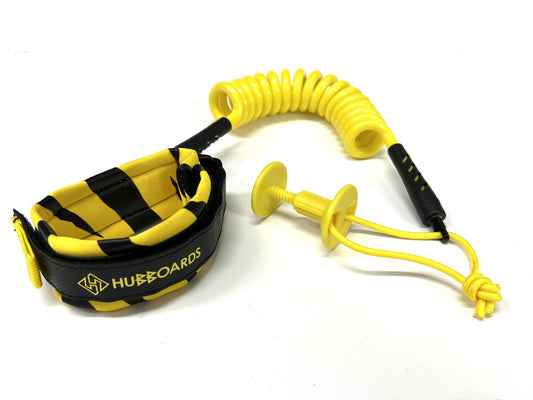 Leash de bodyboard XL Hubboards biceps Amarillo
