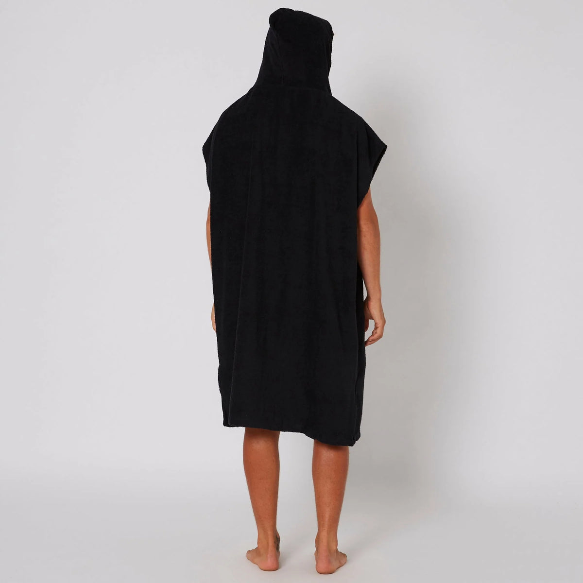 Ocean & Earth Mens Terry Hooded Poncho black