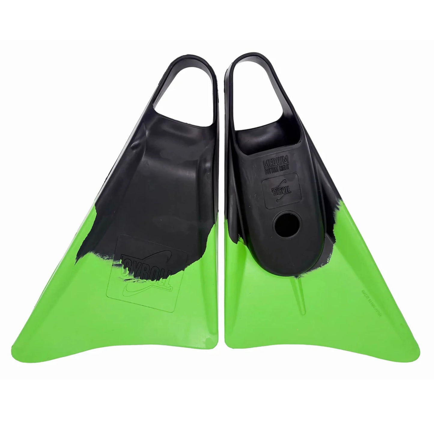 Aletas bodyboard gyroll_fins_black_green