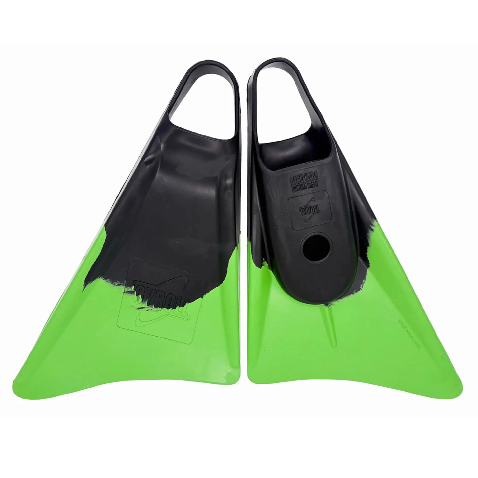Aletas bodyboard gyroll_fins_black_green