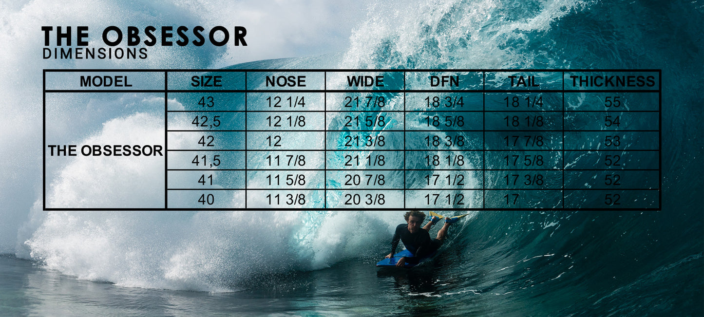 BODYBOARD PRIDE OBSESSOR DIMENSIONS