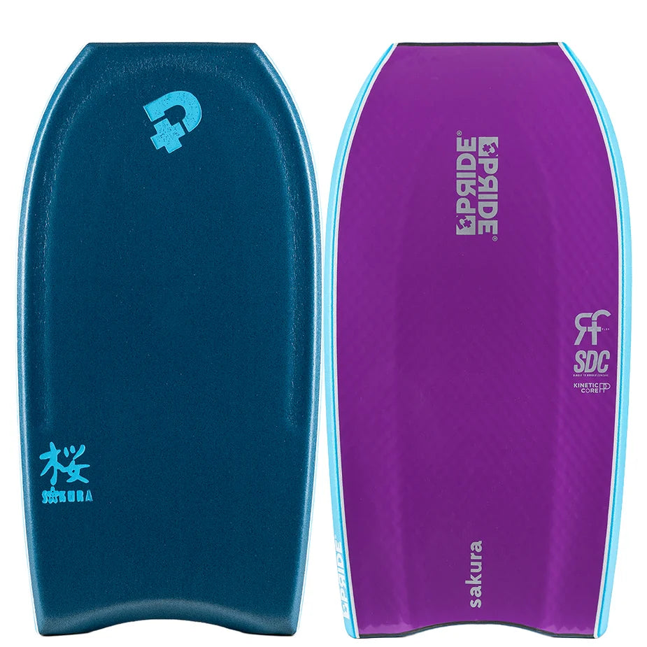 Bodyboard PRIDE SAKURA RADIAL FLEX SDC+ VERDE MAR PROFUNDO / MORADO
