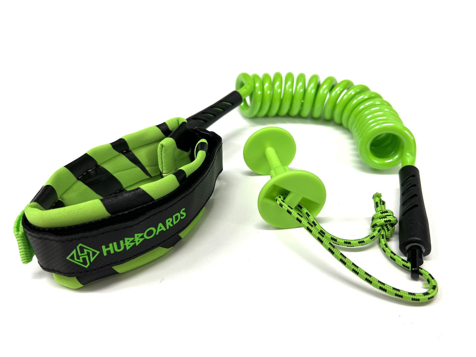 Leash de bodyboard XL Hubboards biceps Verde Lima