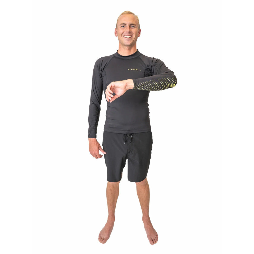 Licra especial para bodyboard Gyroll manga larga black yellow