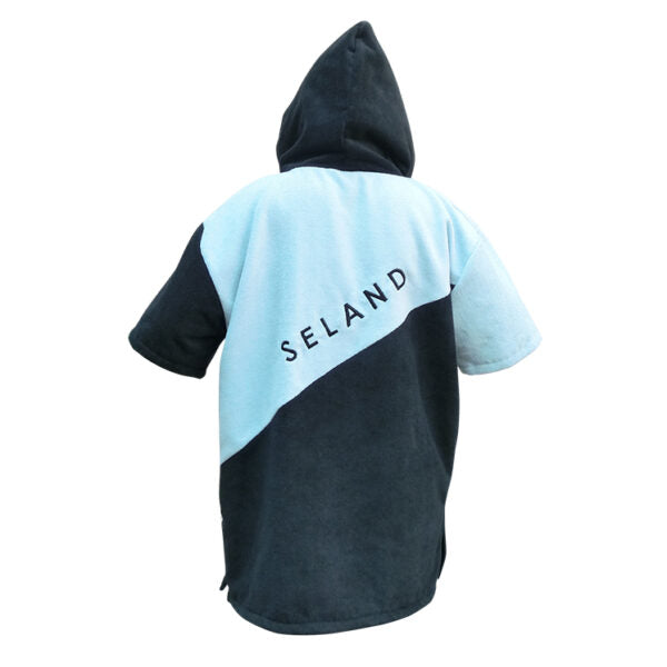Poncho Seland hombre Azul/gris