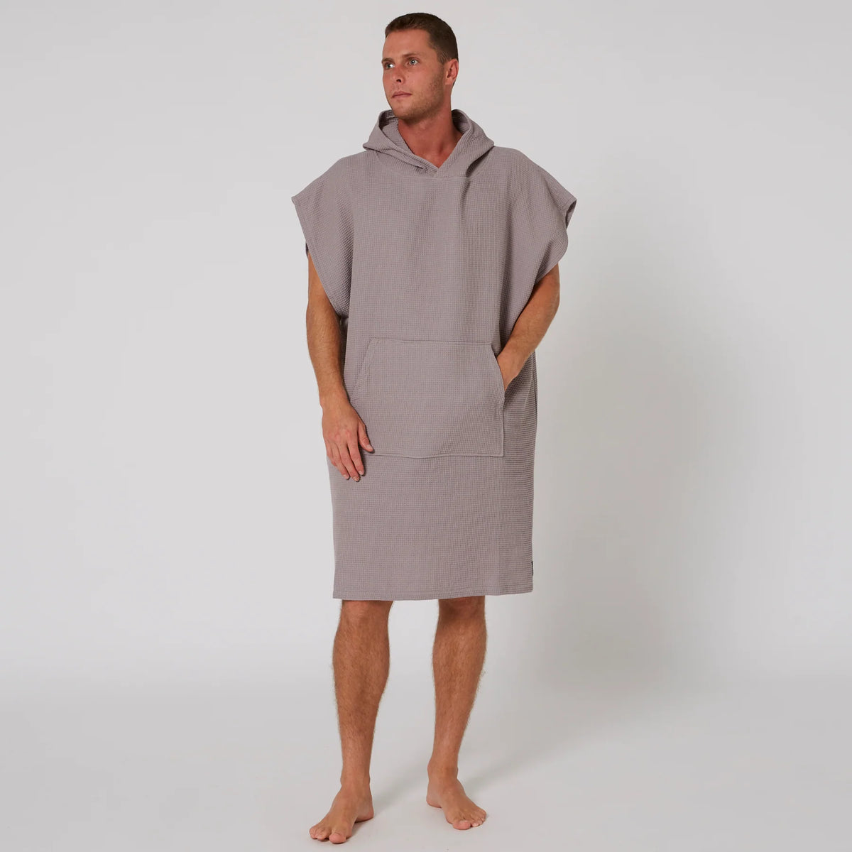 Poncho O&E Mens Wafle Niebla