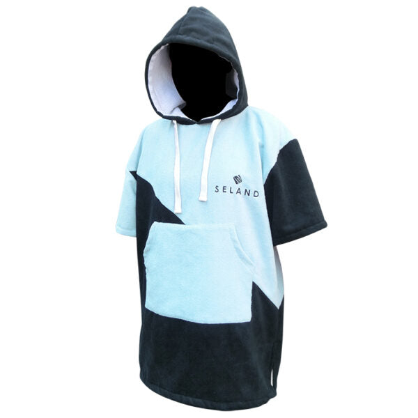 Poncho Seland hombre Azul/gris