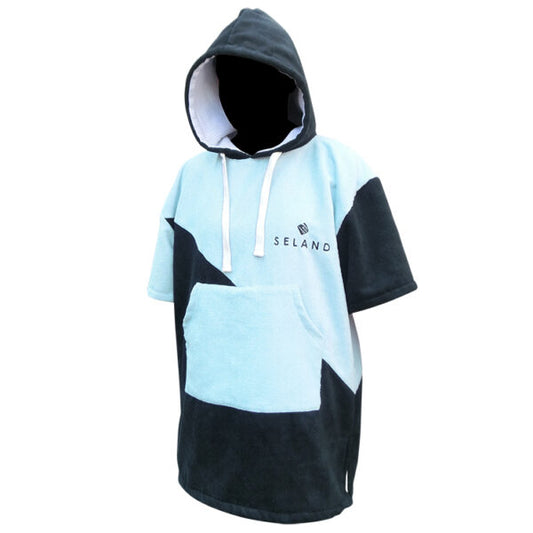 Poncho Seland hombre Azul/gris