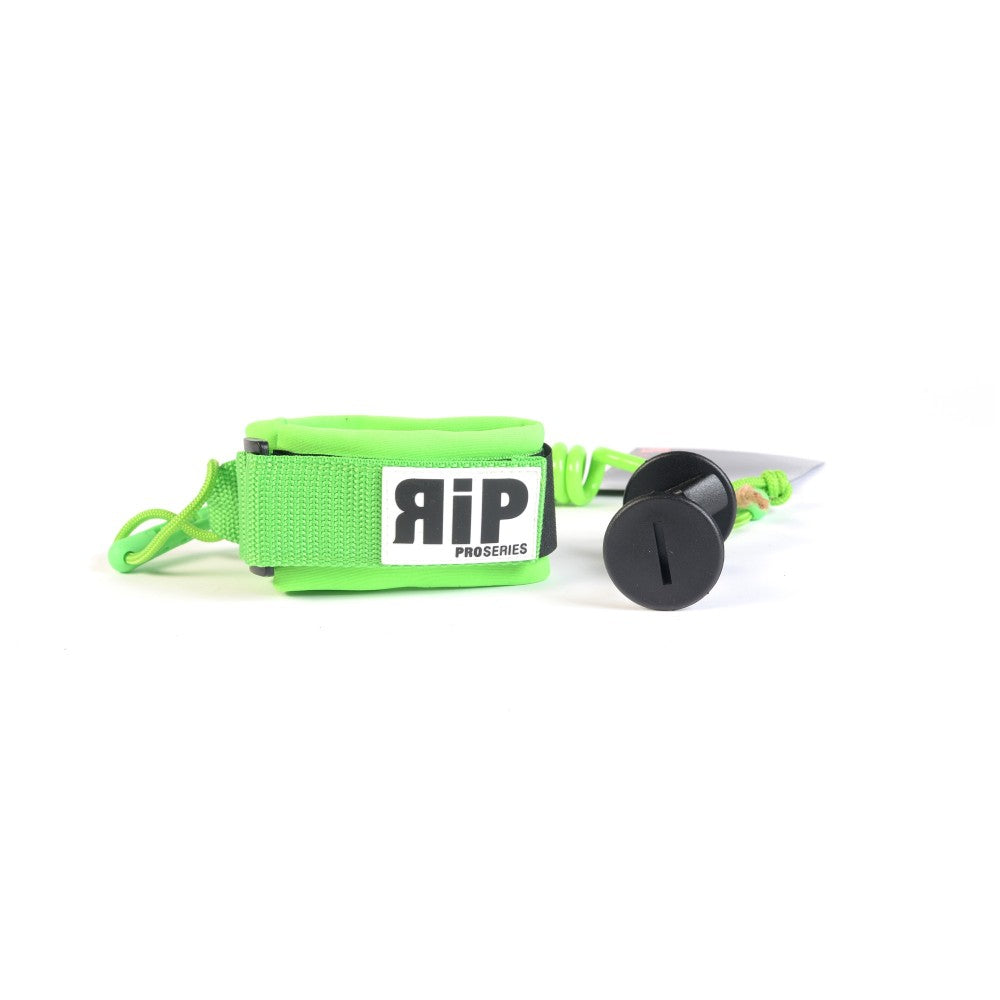 RIP BODYBOARD LEASH BICEPS NO SWIVEL NEON GREEN