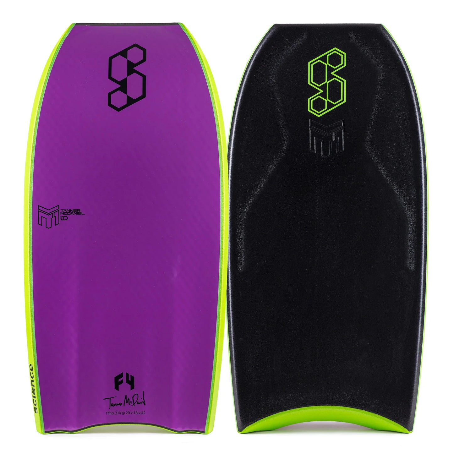 Tabla bodyboard Bodyboard Science Tanner LTD TRIQUAD VENT F4 Black / Violet