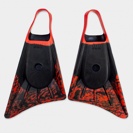 BODYBOARD SWIMFINS STEALTH S1 SUPREME FINS BLACK/FLURO RED